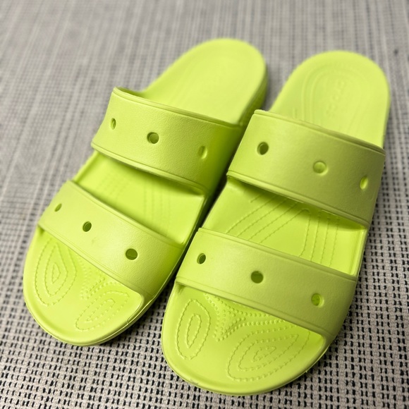 CLASSIC CROCS SANDAL LIME GREEN (DOUBLE STRAP) sz 12 - Picture 4 of 6